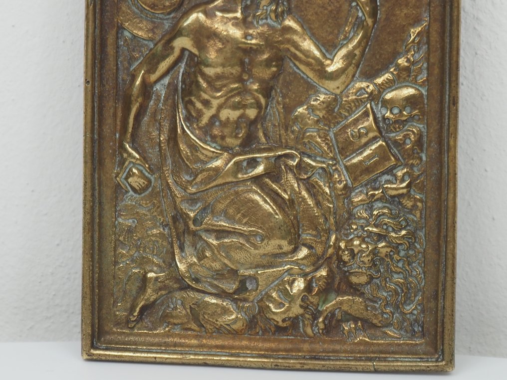 Dombormű, Saint Jerome in the Wilderness - 11.5 cm - Bronz #2.1