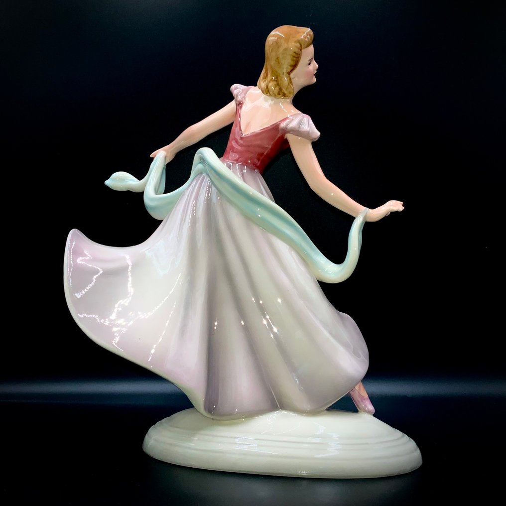 Stephan Dakon - Keramos Vienna - Art Deco - "Dancer with Veil" (32 cm) - ca 1940 - Figur - Keramik #4.3