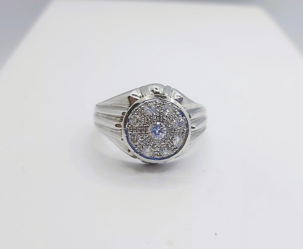 戒指 - 19.2克拉 白金 - 0.28ct. tw. 鉆石 (天然) - 鉆石 #1.0