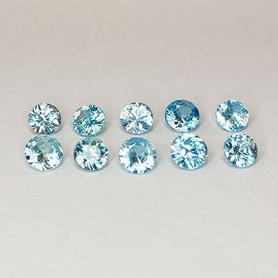 10 pcs Kék Cirkon - 6.07 ct - Antwerpeni Drágakővizsgálati Laboratórium (ALGT) #1.0