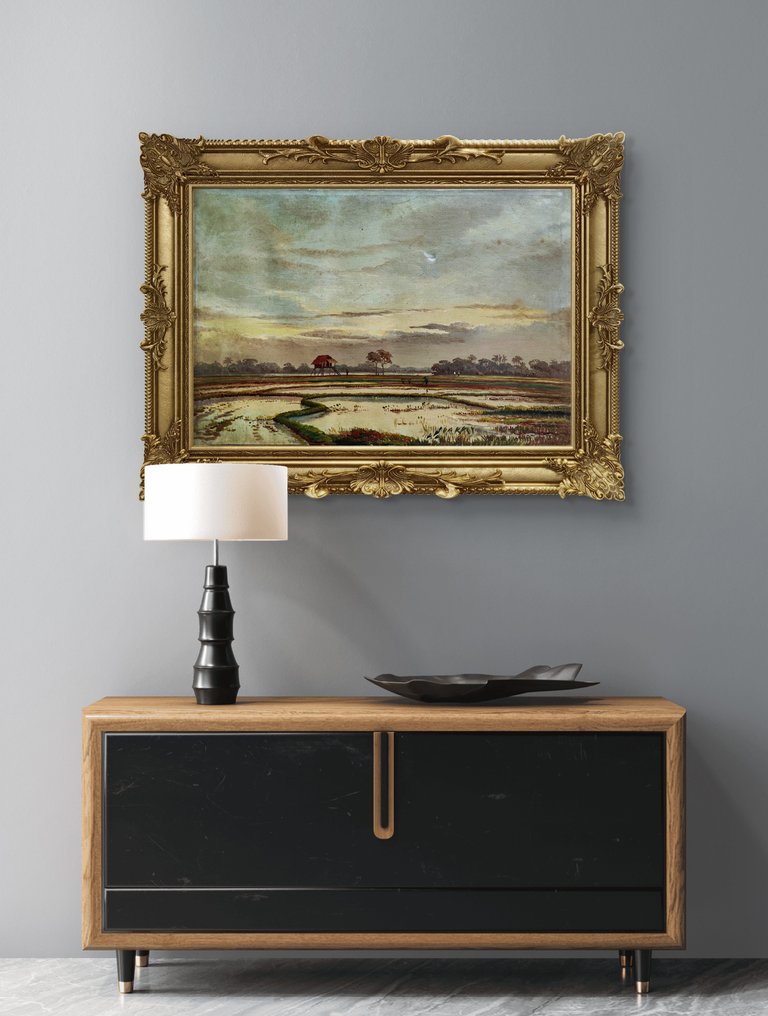 Soewardja (1900) - Paysage de rizières au crépuscule #1.0