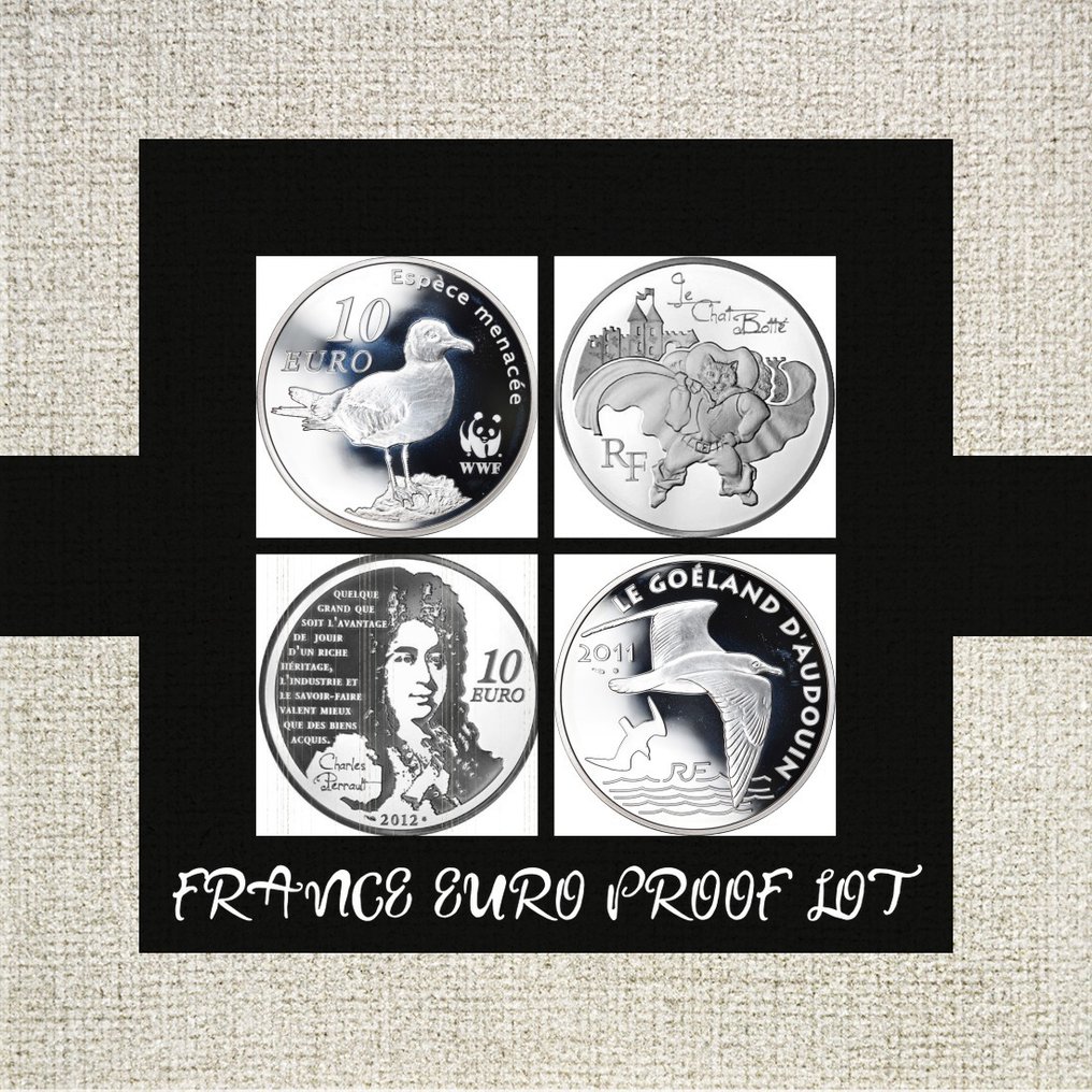 Γαλλία. 10 Euro 2011/2012 "Le Chat Botte" + "WWF" (2 monete) Proof  (χωρίς τιμή ασφαλείας) #1.0