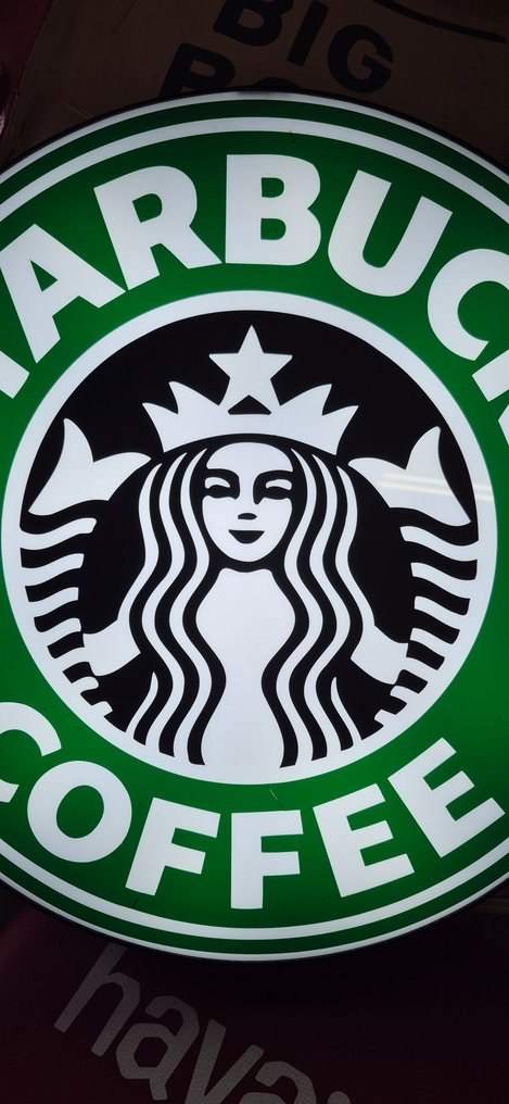 Lysende reklameskilt for Starbucks Coffee. Plexiglasmateriale. - Lysskilt - Plast #1.0