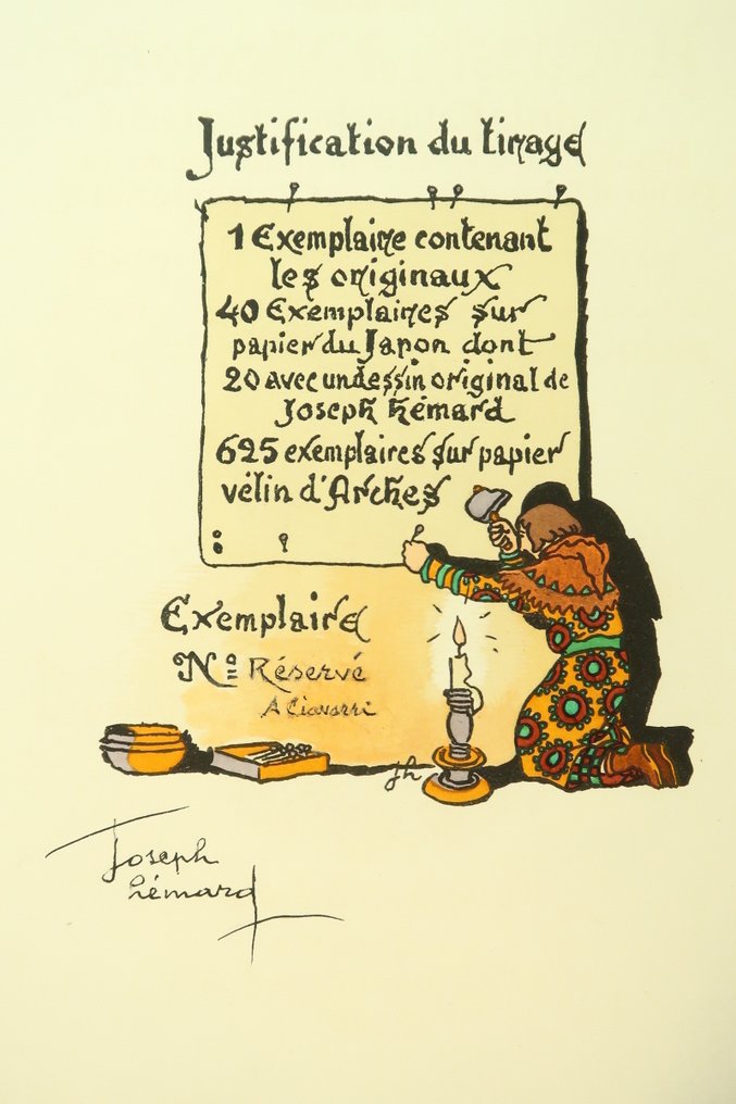 Signé; Joseph Hémard - Aucassin et Nicolette [avec L.A.S. de l'artiste] - 1936 #1.0