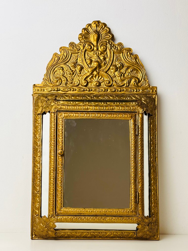 Tükör- Hal kastély tükörrel - Fa, Üveg, Sárgaréz #3.2