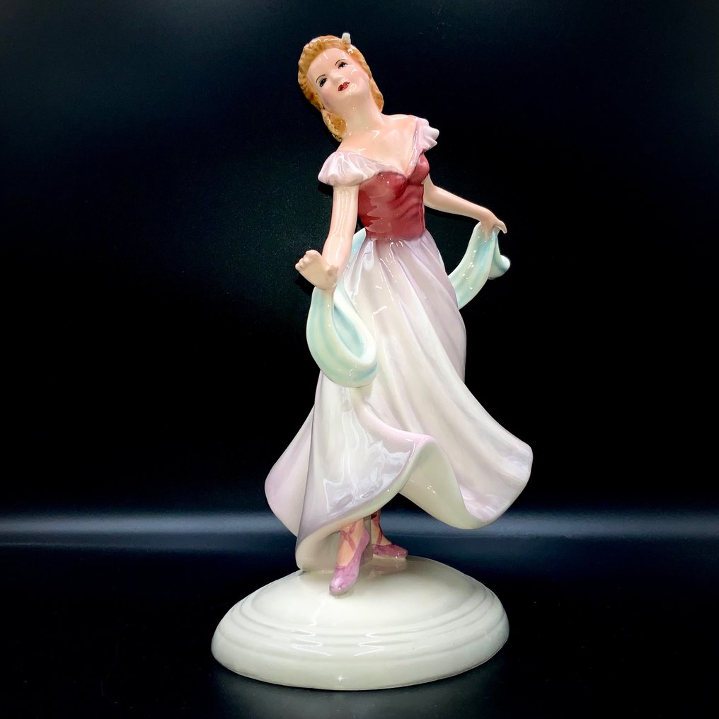 Stephan Dakon - Keramos Vienna - Art Deco - "Dancer with Veil" (32 cm) - ca 1940 - Figur - Keramik #1.0