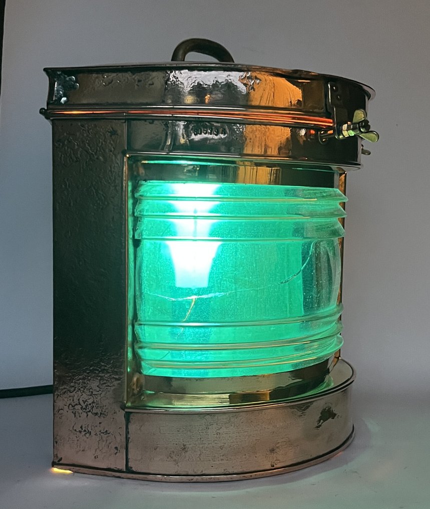 Navigation lamp - faro di dritta - Ottone, Vetro, Rame #2.1