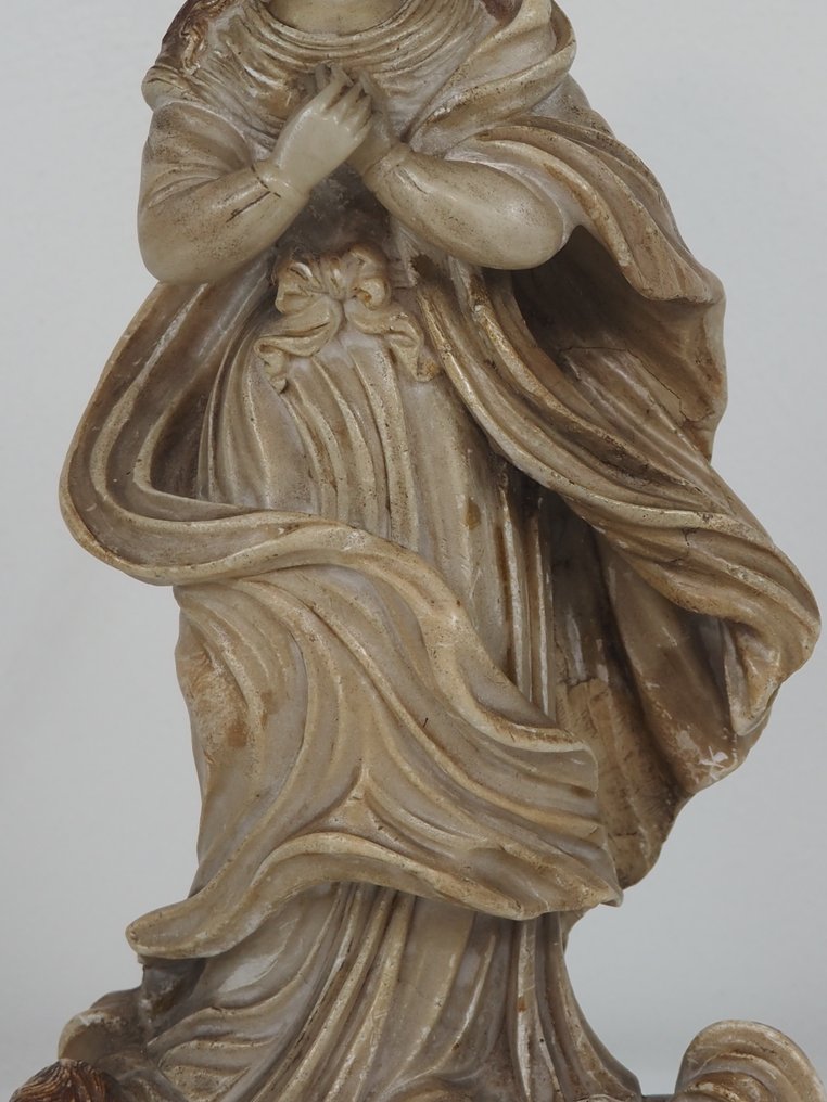 雕塑, Nossa Senhora da Conceição - 26.5 cm - 蛇纹石, 雪花石膏 #4.3