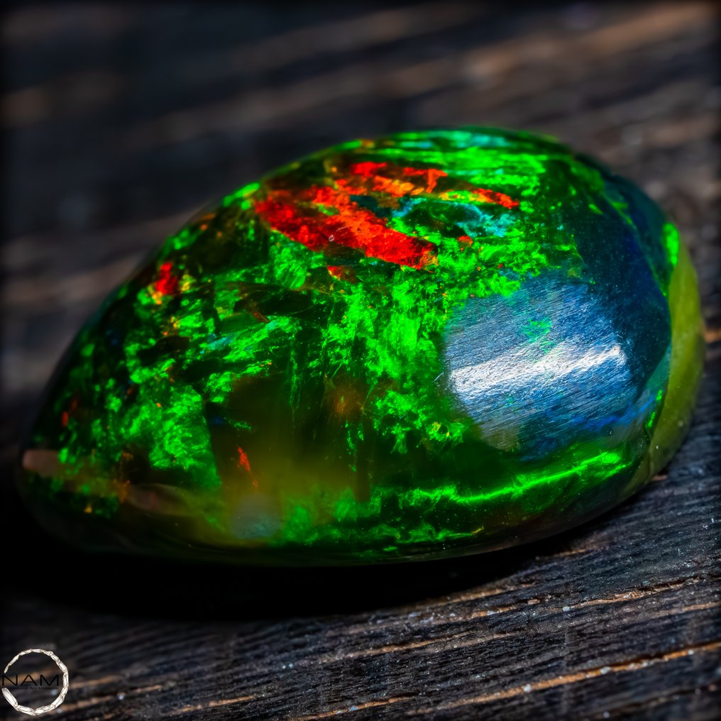 一流品质 AAA+++ 黑蛋白石——在一块石头中融合色彩之火 24 ct- 4.8 g #1.0