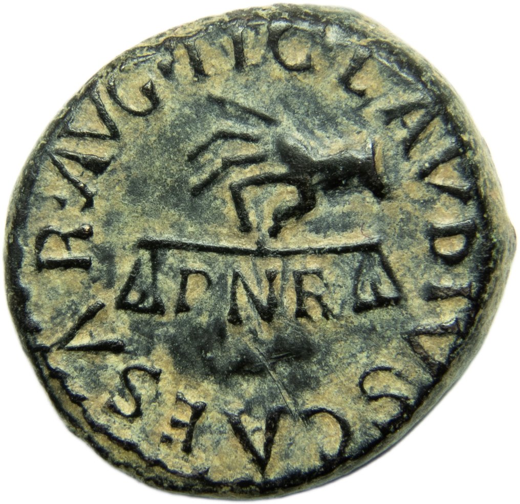 Romerska riket. Claudius (AD 41-54). Quadrans Rome mint, 25 January-3 December 41 AD. Hand to left holding scales; below, P N R PON M TR P IMP COS #1.0