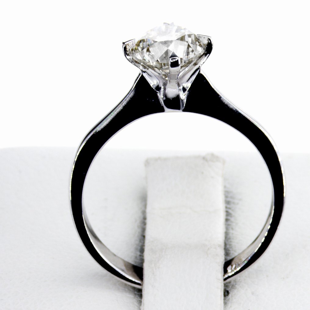 Zonder minimumprijs - Verlovingsring - 14 karaat Witgoud - 1.25ct. tw. Diamant (Natuurlijk) - VVS2 #1.0