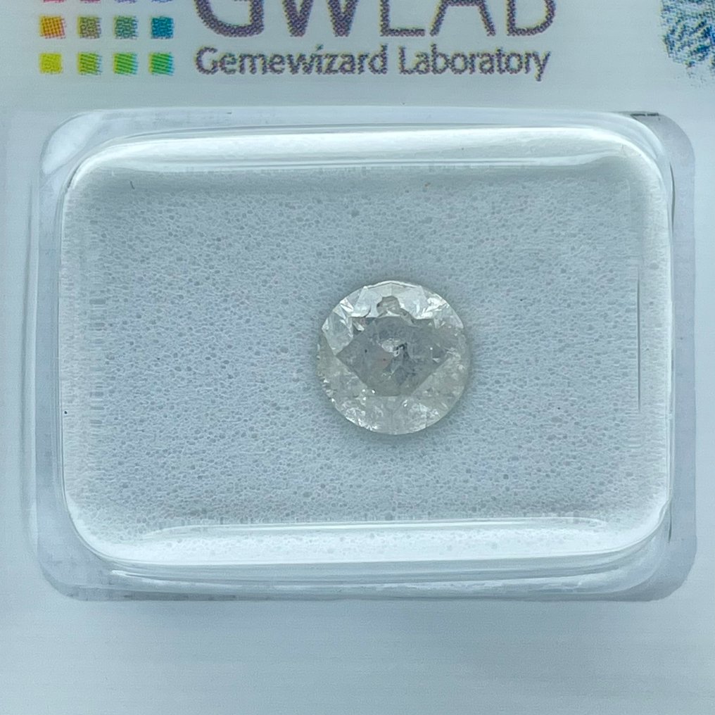 No Reserve Price - 1 pcs Diamond  (Natural)  - 0.94 ct - Round - I - I2 - Gemewizard Gemological Laboratory (GWLab) #1.0