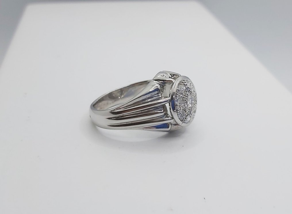 戒指 - 19.2克拉 白金 - 0.28ct. tw. 鉆石 (天然) - 鉆石 #4.3