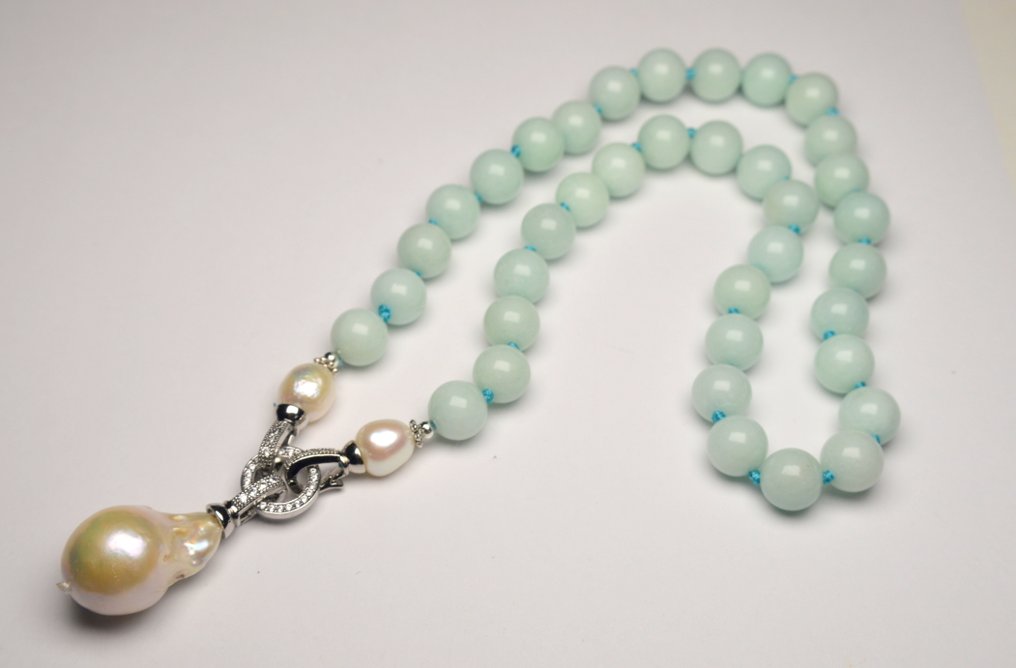 Ακουαμαρίνης - Μπάροκ Πέρλες - Κολιέ #1.0