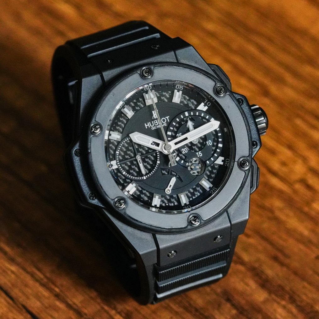 Hublot - King Power Split Second Rattrapante Power Reserve Black Ceramic Limited Edition - 709.CI.1770.RX - Heren - 2010-2020  #1.0