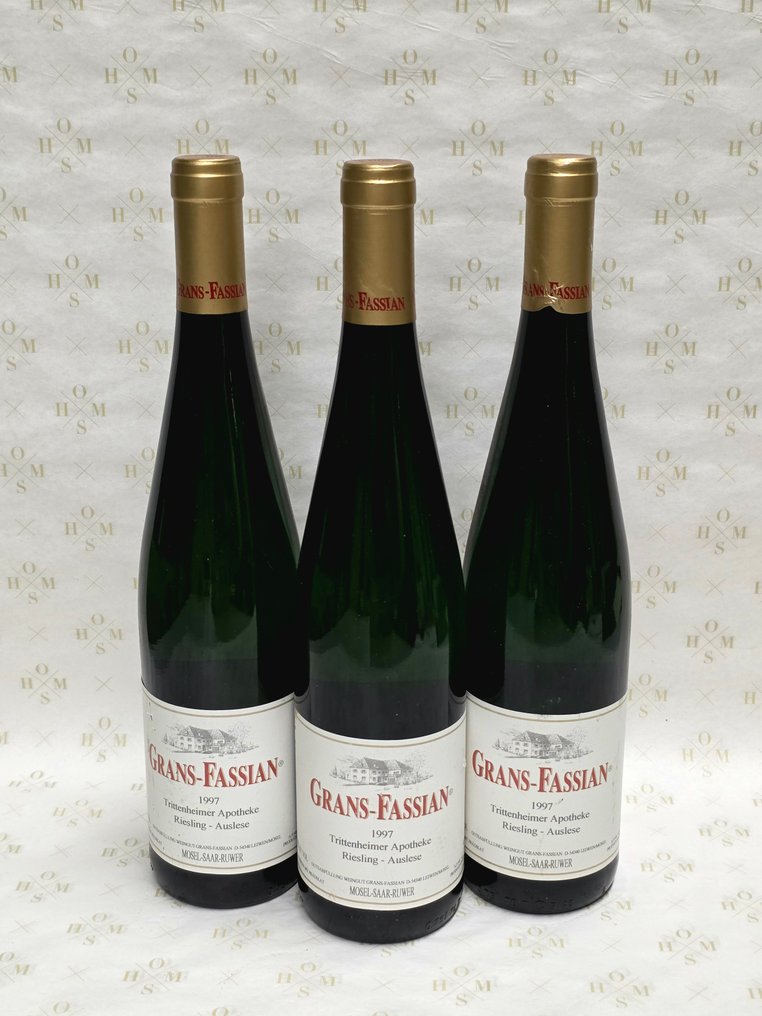 1997 Grans-Fassian GK, Trittenheimer Apotheke Riesling, Goldkapsel - Μοζέλλας Auslese - 3 Bottles (0.75L) #1.0