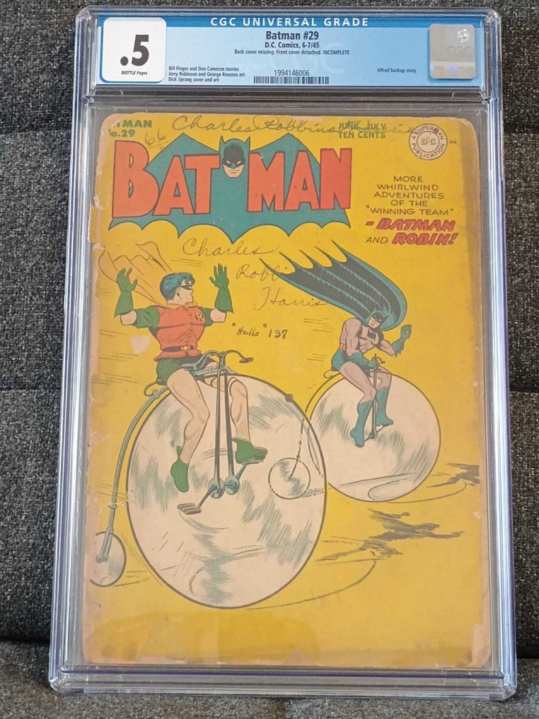 Batman (Vol. 1) #29 - Enemy No. 1! - 1 Graded comic - EO - 1945 - CGC 0,5 #1.0