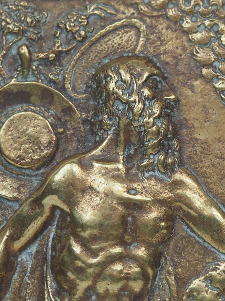 Dombormű, Saint Jerome in the Wilderness - 11.5 cm - Bronz #4.3