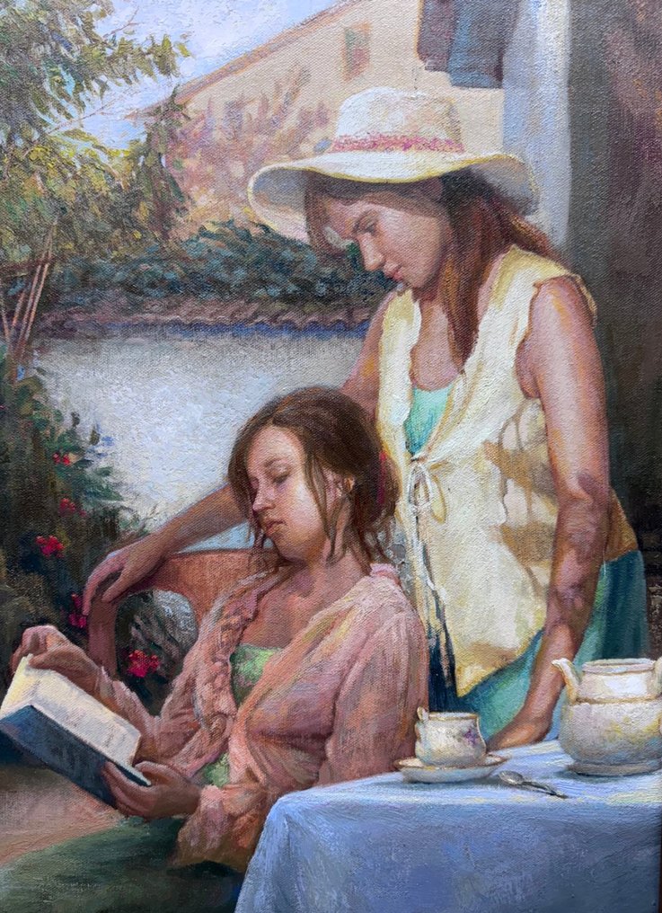 Raffaele Concilio (XX) - Lettura in giardino #1.0