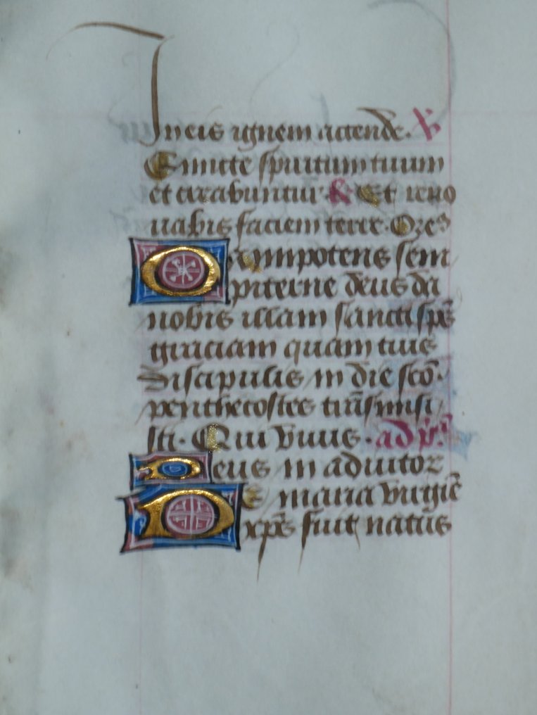 Anoniem - [Tours - Rouen] Manuscript sheet from a Book of Hours - 15th century - 1450 #1.0