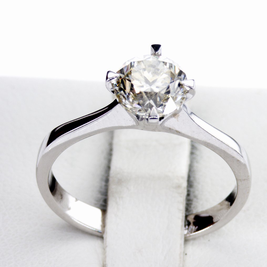 Zonder minimumprijs - Verlovingsring - 14 karaat Witgoud - 1.25ct. tw. Diamant (Natuurlijk) - VVS2 #2.1