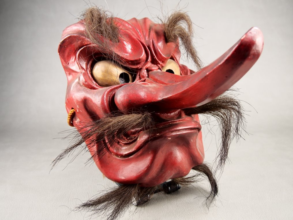 日本能乐面具 - 瓷 - 明治到昭和早期 (没有保留价) #1.0