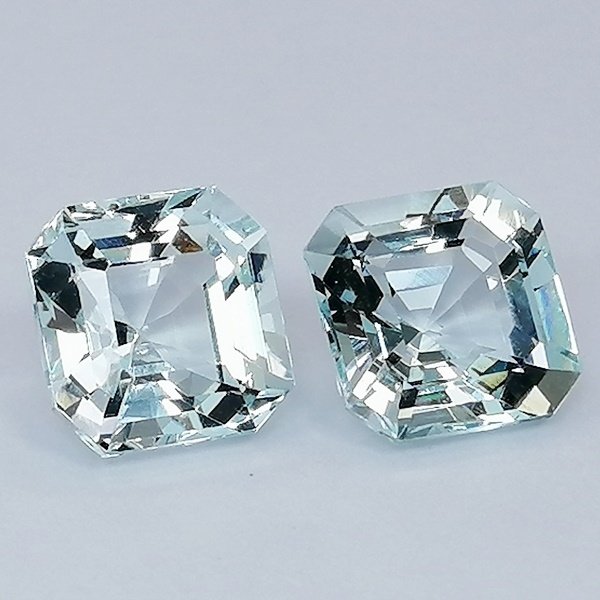 2 pcs Akvamarin - 7.44 ct - Instituto Gemólogico Español (IGE) - Uden behandling #2.1