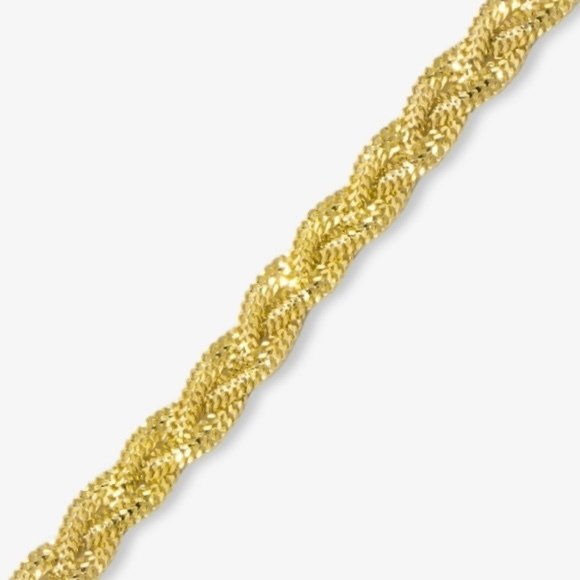 Handmade - Βραχιόλι αλυσίδα - 14 καράτια Κίτρινο χρυσό - Braid Σιγκαπούρη - 5 mm #3.2