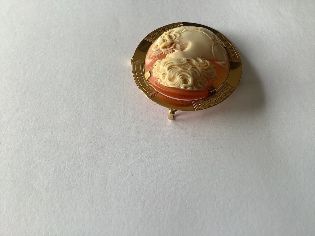 Καμέα - 21 kt. Κίτρινο χρυσό Κοράλλι - Κοράλλι αίματος - Ρομαντικό στυλ #4.3