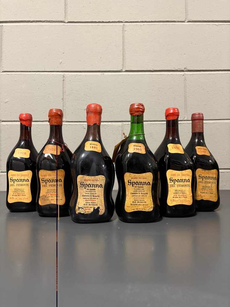 1961 x2 Ris., 1975, 1978 x2 & 1983 Spanna, F.lli Berteletti, Spanna - Piemonte - 6 Bottiglie (0,72 L) #1.0