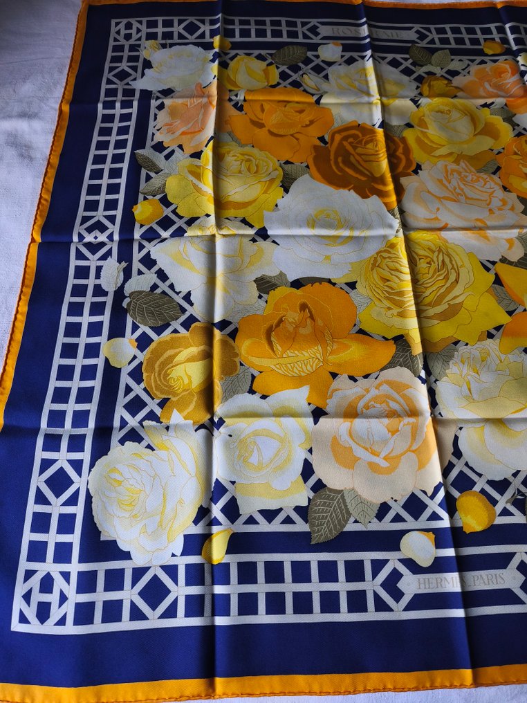 Hermès - ROSERAIE by Christiane Vauzelles - 印图开司米围巾 #2.1