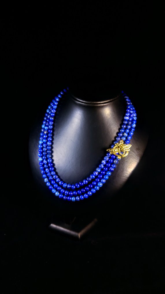 Λάπις λαζούλι - στρογγυκοί χάντρες Λαπίς Λαζούλι - Κολιέ #3.2