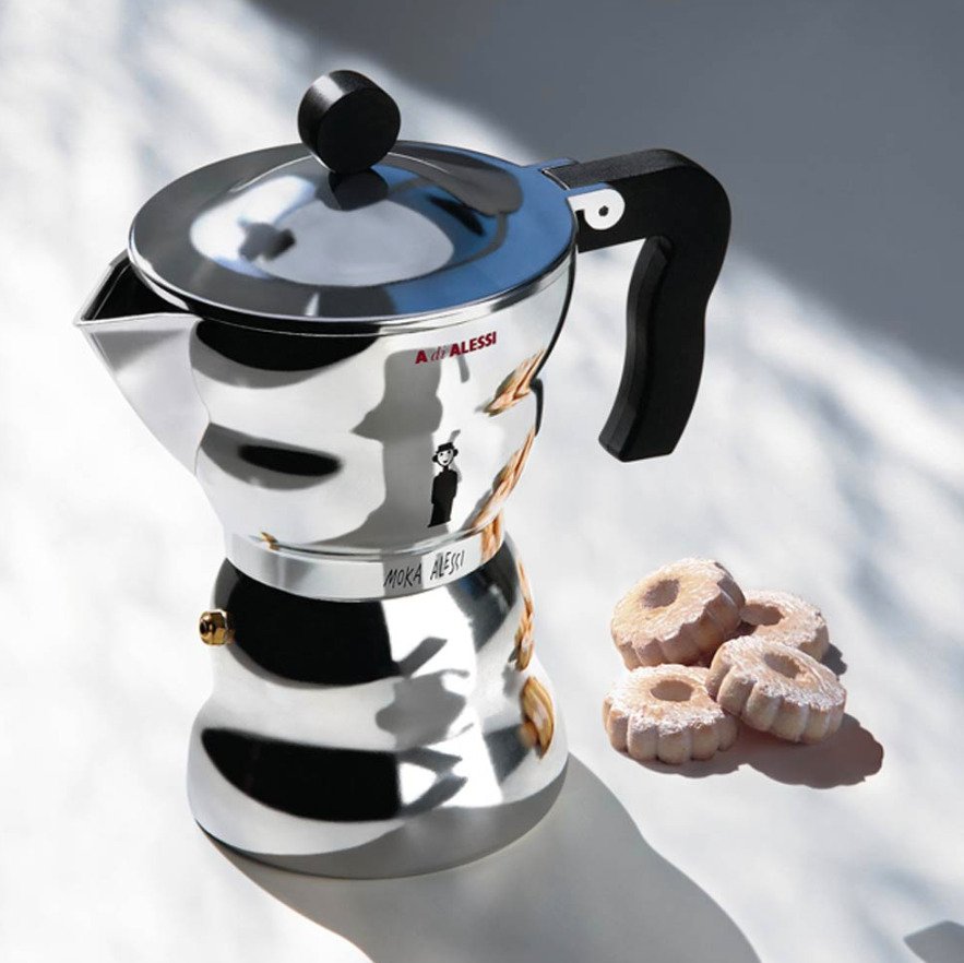 Alessi - Alessandro Mendini - Caffettiera - Moka Alessi 6 tazza - Alluminio #1.0