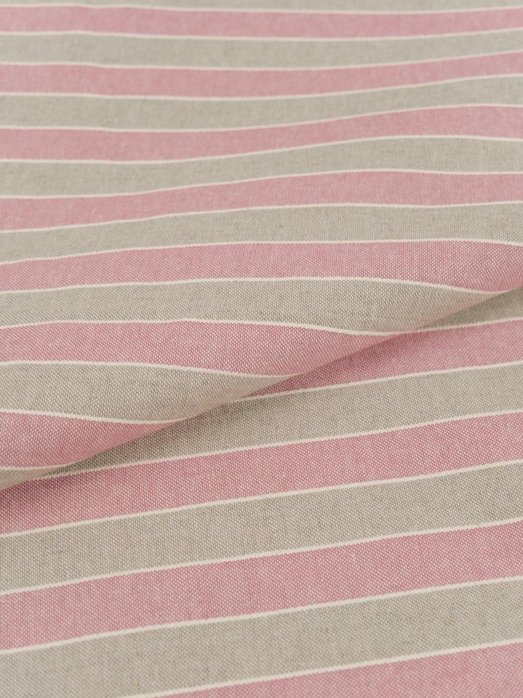 PANAMA - 独家混合棉织物 - 意大利制造 - 粉色条纹 - 室內裝潢織物  - 9 m - 1.4 m - 返回巴拿马 #1.0