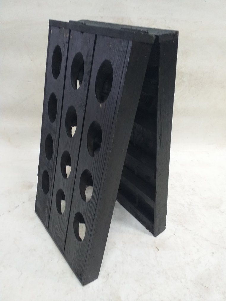 Viiniteline - Puu - Musta puiset viinilaatikosto #4.3