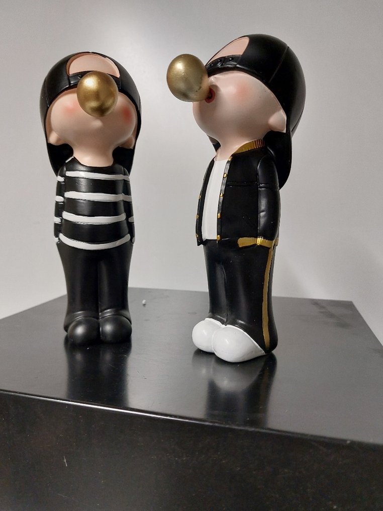 Statua, set of 2 Bubble boy's - 19 cm - polyresin #3.2