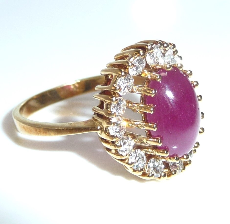 Ring - 18 kt. Yellow gold - 3.44ct. tw. Diamond (Natural) - Ruby - Size 51 is resizable. #2.1