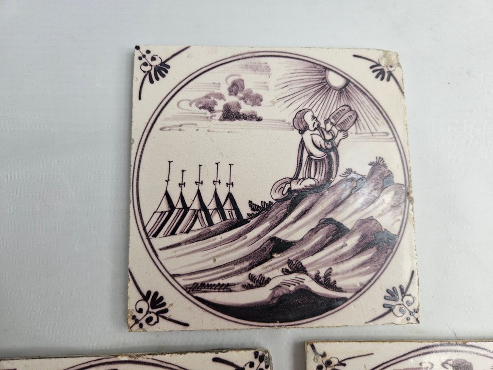 Πλακάκι (3) - 1750-1800 - εικόνες της Βίβλου #1.0