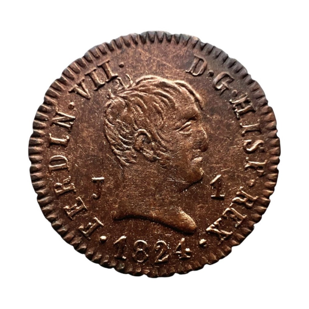 Spanien. Fernando VII.. 1 Maravedí 1824 Jubia #1.0
