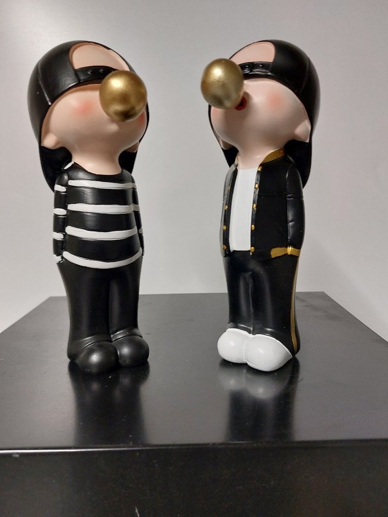 Statua, set of 2 Bubble boy's - 19 cm - polyresin #1.0
