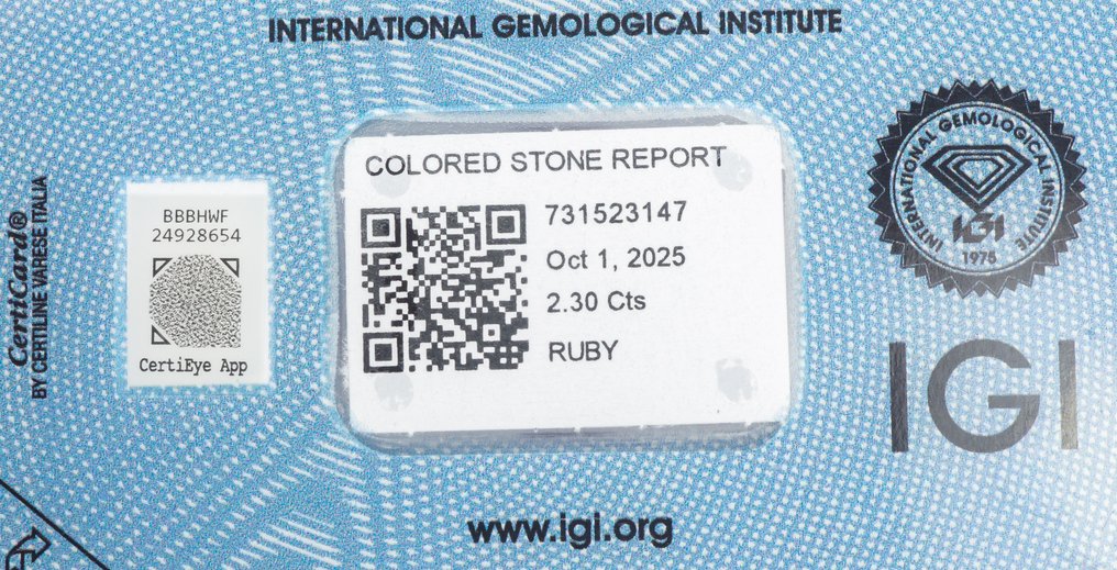没有保留价 红宝石  - 2.30 ct - 国际宝石研究院（IGI） - 深紫红色 #4.3