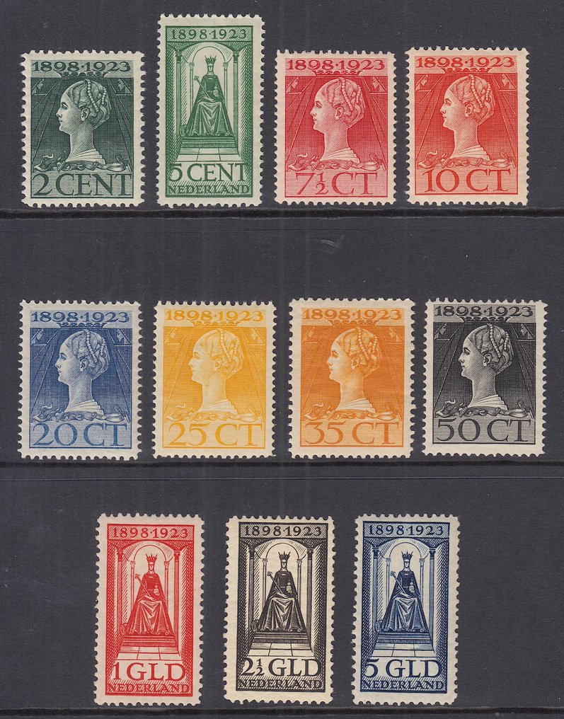 Ολλανδία 1923 - Επετεία διακυβέρνησης της Βασίλισσας Wilhelmina. - NVPH 121/131 #1.0