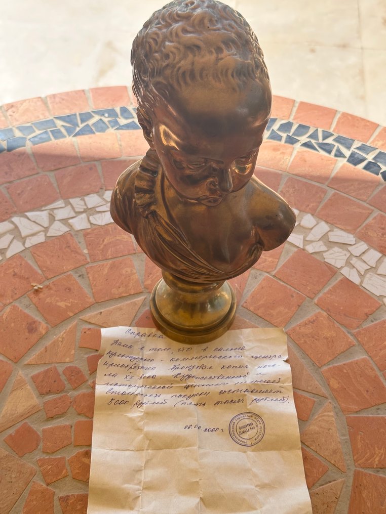 Musées Impériaux Moulage - after Germain Pilon - 雕刻, Bronze Bust of a Child - 32 cm - 青銅色 #4.3