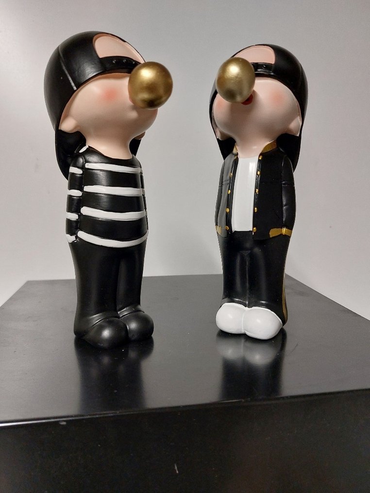 Statua, set of 2 Bubble boy's - 19 cm - polyresin #1.0