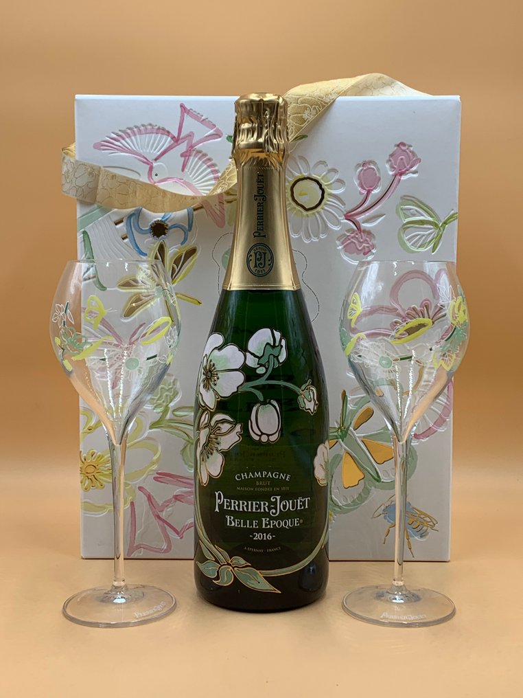2016 Perrier-Jouët, Belle Epoque + 2 Glasses "Limited Edition" - 香檳 Brut - 1 Bottle (0.75L) #1.0