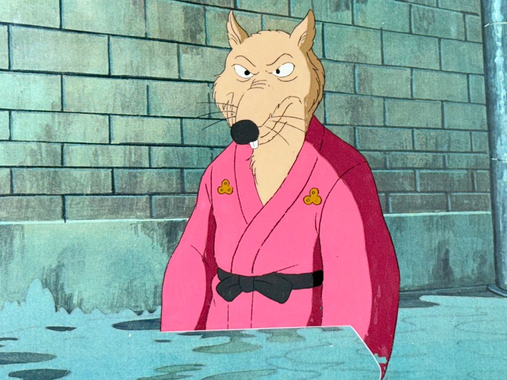 Murakami-Wolf-Swenson - Original animation cel of Splinter, with copy background - Teenage Mutant Ninja Turtles (1987/1996) #1.0