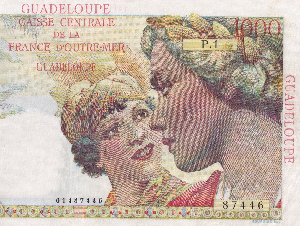 Guadeloupe. - 1000 Francs ND (1947-49) - Pick 37a #3.2