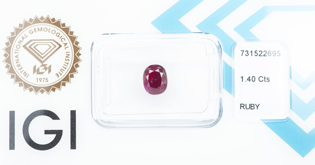 No reserve price Ruby - 1.40 ct - International Gemological Institute (IGI) - Deep Purplish Red #3.2