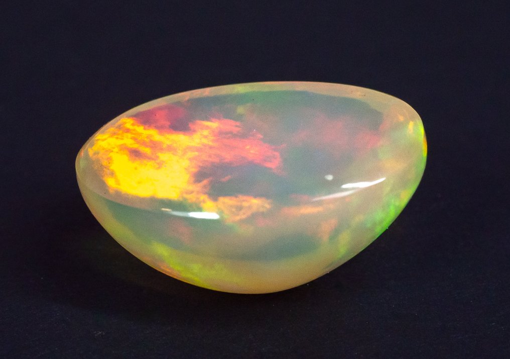 Senza prezzo di riserva Opale - 26.91 ct - Antwerp Laboratory for Gemstone Testing (ALGT) - Arancione 'Play of Colors' #4.3