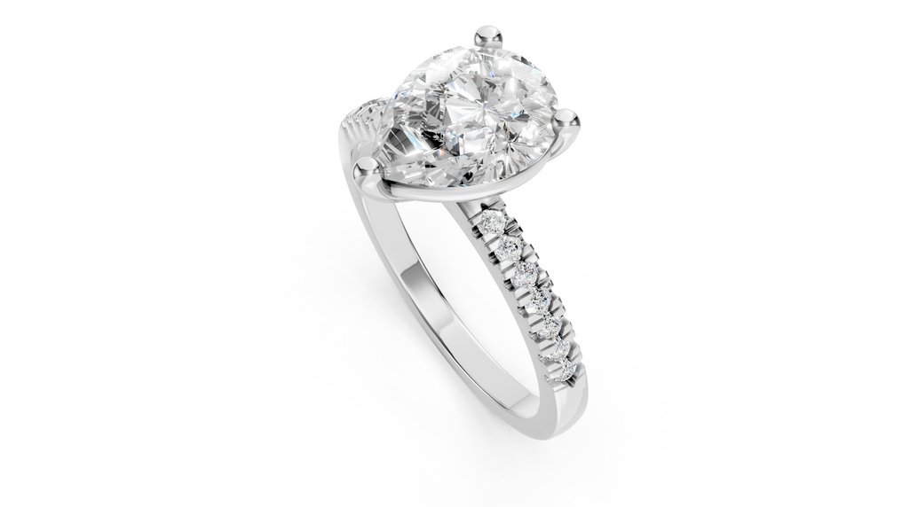 Ring - 14 karat Hvitt gull - 2.62ct. tw. Diamant (Lab-dyrket) - Diamant #1.0